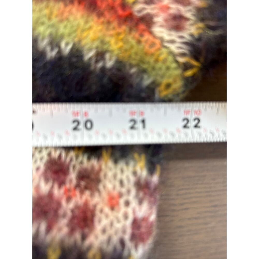 Benetton Vintage Mohair Blend Fair Isle Sweater Size Small Striped - Picture 6 of 9